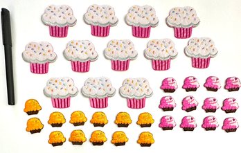 Iron On Lot - Pink & Yellow Cupcakes
