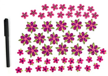 Iron On Lot - Lots Of Pink Flowers, Three Sizes