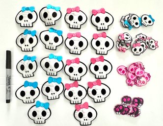 Iron On Lot - Pink And Blue Skulls