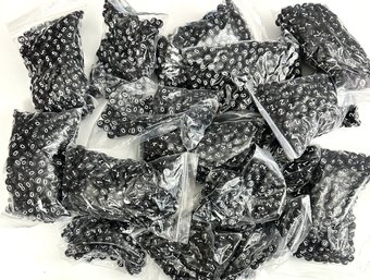 Large Lot Of Number Beads Divided By Number