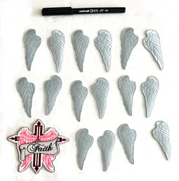 Lot Of  Iron On Transfers - Angel Wings & Faith