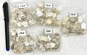 Large Lot Of Silver Plated Baby Foot Charms For Showers, Etc