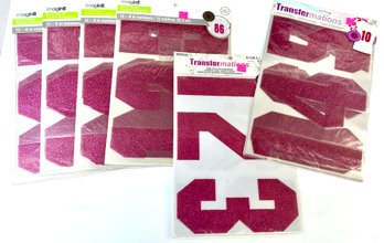Large Pink Glitter Number Iron Ons / Transfers