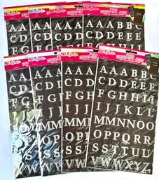 Silver Embroidered Alphabet Letter Iron Ons / Transfers - 8 Packages