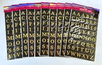 Gold Embroidered Alphabet Letter Iron Ons / Transfers - Lot 1