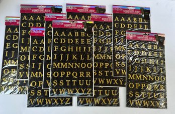 Gold Embroidered Alphabet Letter Iron Ons / Transfers - Lot 2