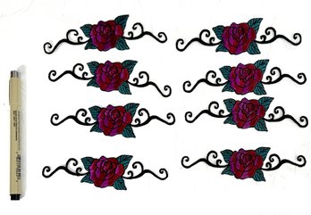 Embroidered  Flower Iron Ons / Transfers - Roses