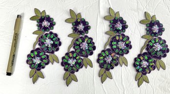 Sequined & Embroidered  Flower Iron Ons / Transfers