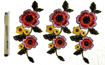 Embroidered  Flower Iron Ons / Transfers
