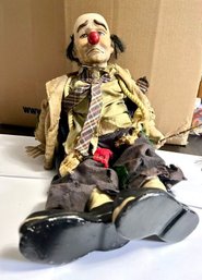 Hobo Clown With Fishing Rod - Approx 18'