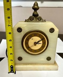 Alabaster Mantle Clock Untested