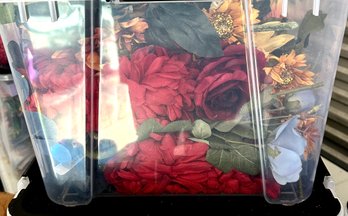 Bin Full Of New Silk/Artificial Flowers With Tags (container Not Included) #2