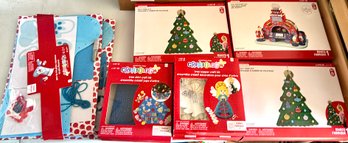 Lot Of Christmas Craft Kits - Trees, Stocking, Etc