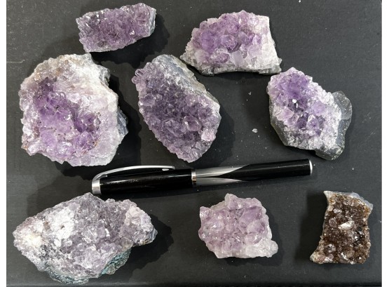 A Group Of Natural Amethyst Geode Pieces - Brazilian