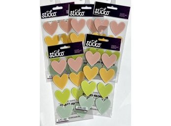 5 Packages Pastel Heart Labels - Sticko Scrapbooking Stickers