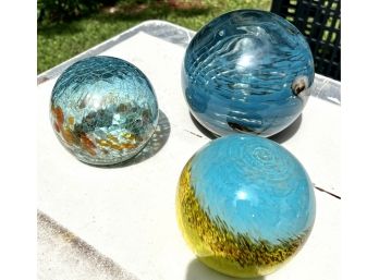 (3) Glass Gazing Balls
