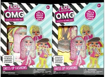 (2) LOL OMG Dress Up Paper Dolls Fashions