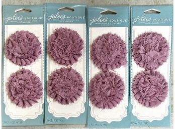 Brown Fabric Flower Stickers - Jolee's Boutique - Lot 1 Of 2