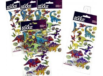5 Packages Holographic Dinosaur Stickers - Sticko