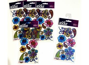 5 Packages Foil Mehndi Flower Stickers - Sticko