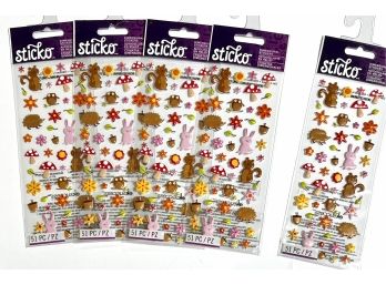 5 Packages Puffy Woodland Animals  - Sticko Scrapbooking Stickers
