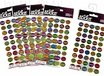 5 Packages Teacher Circle Award Stickers - Sticko