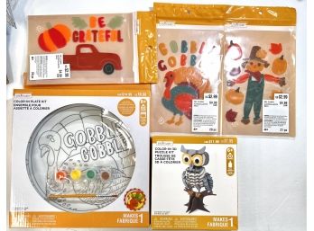 Owl 3D Puzzle, Color In Thanksgiving Plate & 3 Window Gels