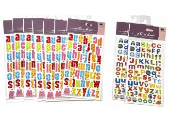 9 Packages Colorful Letters- Sticko ScrapbookingCardmaking Stickers