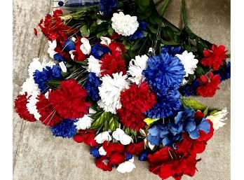 Red, White, And Blue Silk Flowers