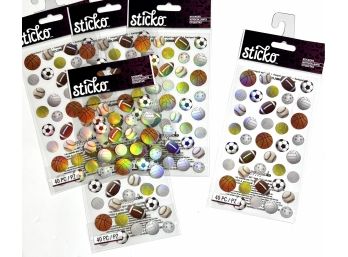 5 Packages Sports Balls Stickers - Sticko