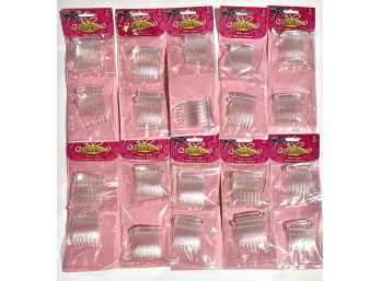 Lot Of 10 Packages Of Plastic Combs For Hair Accessory Crafts