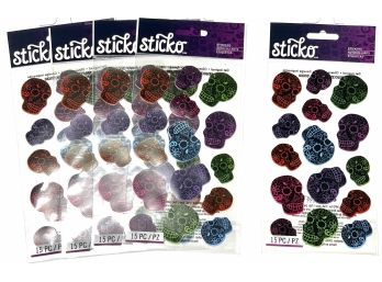 5 Packages Foil Skulls - Sticko Scrapbooking Stickers