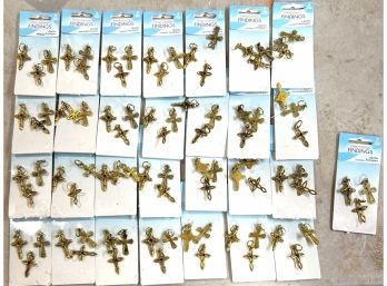 Jewelry Making Lot - 29 Packages Golden Cross Pendants/charms