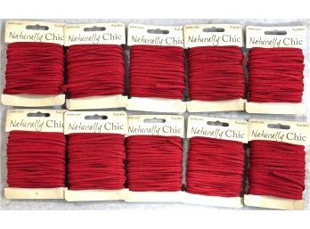 Lot Of 10 Packages Red Suede Cord / Lace - Lot 2 Of 2