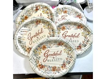 Lot Of 5 Packages Of Thanksgiving Paper Platter Plates
