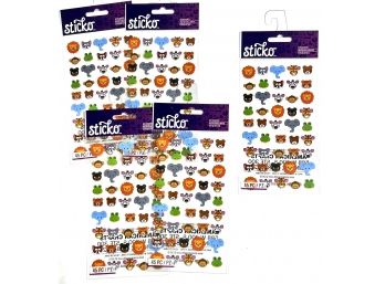 5 Packages Animal Faces Stickers - Sticko