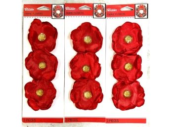 Red Silk Flower Stickers - Jolee's Boutique - Lot 1 Of 2