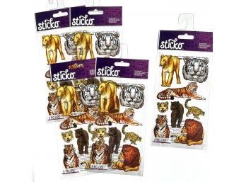 5 Packages Big Cats Stickers - Sticko