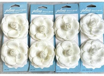 White Felt Flower Stickers - Jolee's Boutique