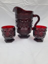 Cape Cod Pitcher And Footed Glasses