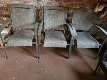 3 Gray Out Door Chairs