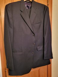 Chaps 46 L Navy Pinstripe Suit