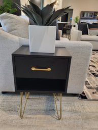 Black Side Table With Plant