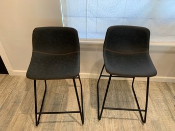 Twin Black Stools Counter Height
