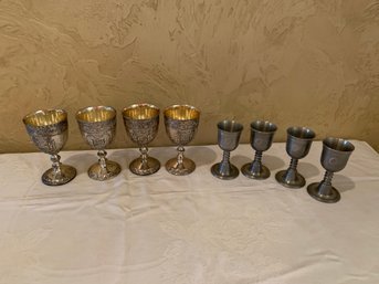 Silverplate And Pewter Cups