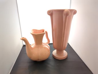 Two Pieces Of Pink Vintage Porcelain -  Both Have Small Chips
