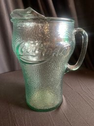 Vintage Green Glass Coca-Cola Pitcher