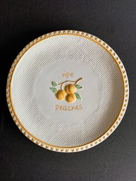 Vintage Hanging Decor Plate 'ripe Peaches'