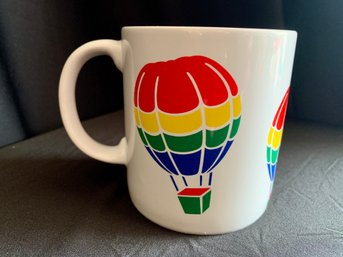 Vintage Rainbow FTD Hot Air Balloon Mugs
