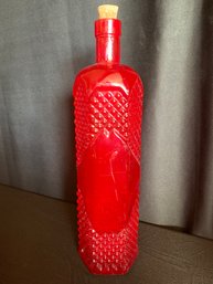 Large Red Bottle Decor For Christmas Display - Grape And Vine Pattern